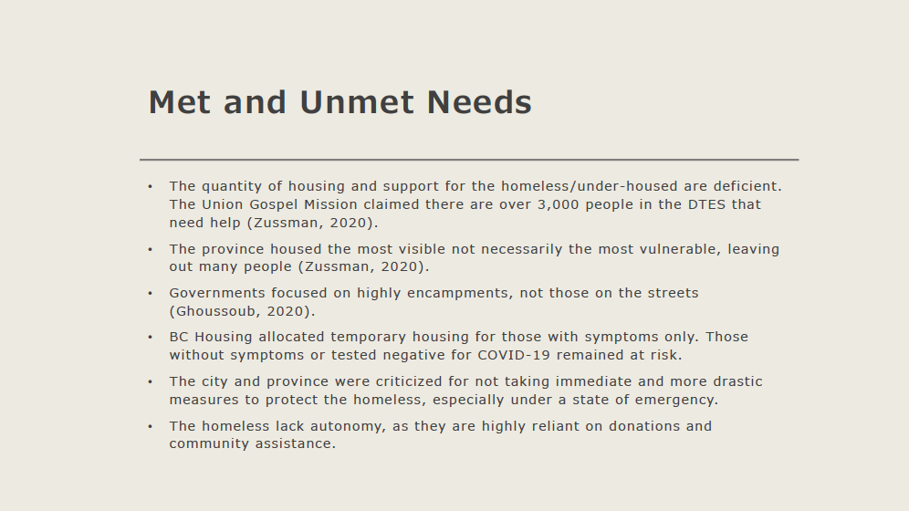 Unmet Needs