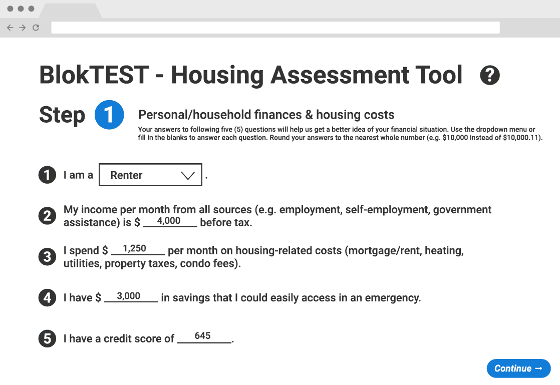 BlokTalk Housing Assessment